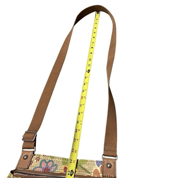 Vintage Fossil Crossbody Shoulder Messenger Canvas Bag Floral Boho Hippie Purse - Picture 15 of 16